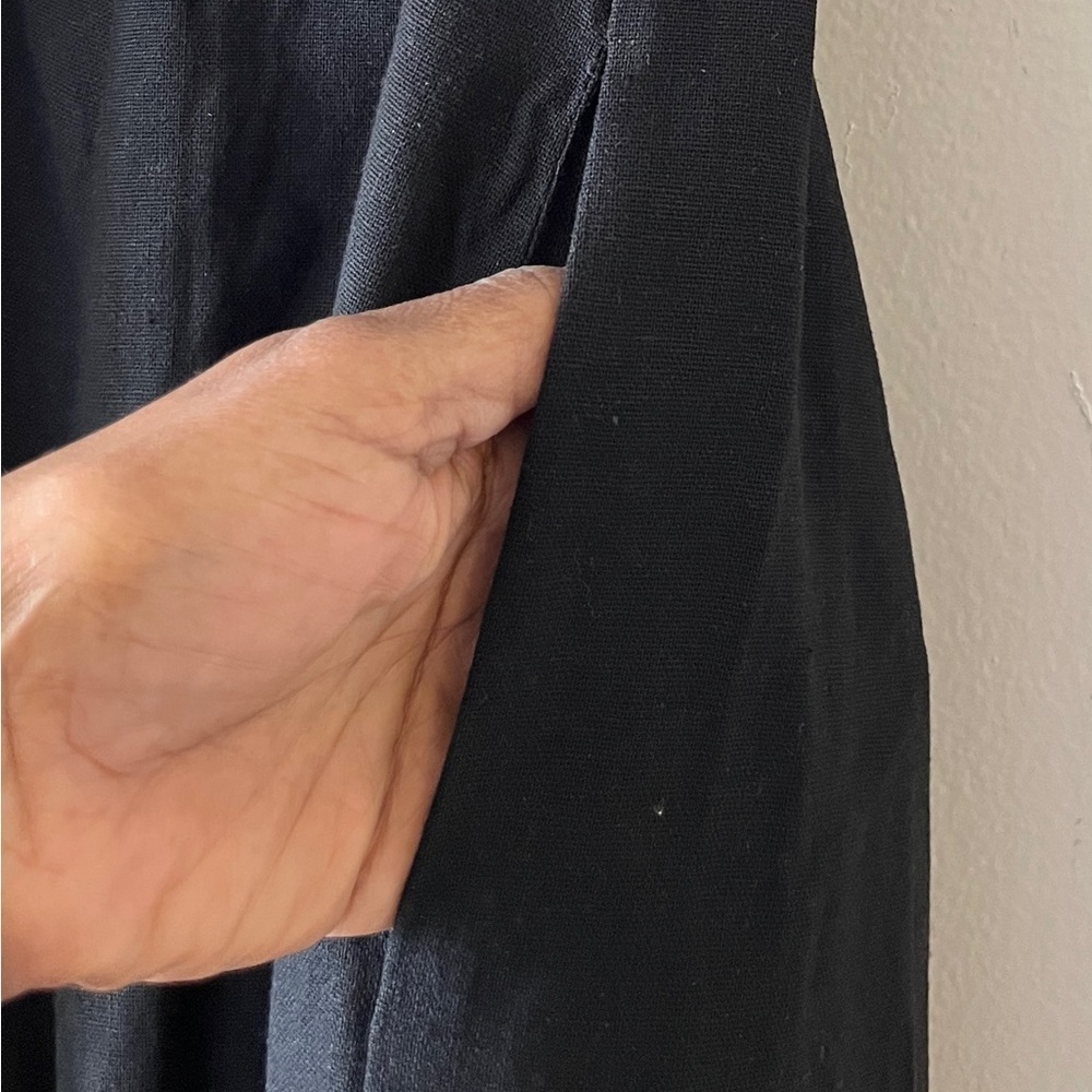 Boral Spaghetti Strap Tied Back Seam Waist Wide Leg Black Jumpsuit Sz Small NWT - Picture 7 of 11